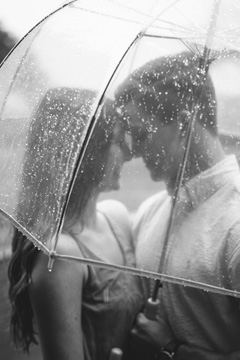 A candid shot of the almost-married couple in a sweet, love-filled pose can make an excellent canvas gift