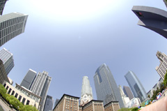 Los Angeles, California from a fish eye view